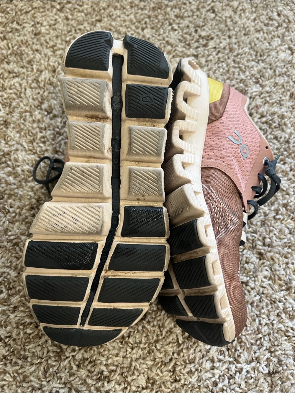 On Running Women's Running Shoes - Pink, Yellow, Black - Picture 6 of 9